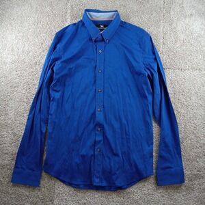 Buttercloth Shirt Mens Large Blue Slim Fit Button Down Long‎ Sleeve Casual Top